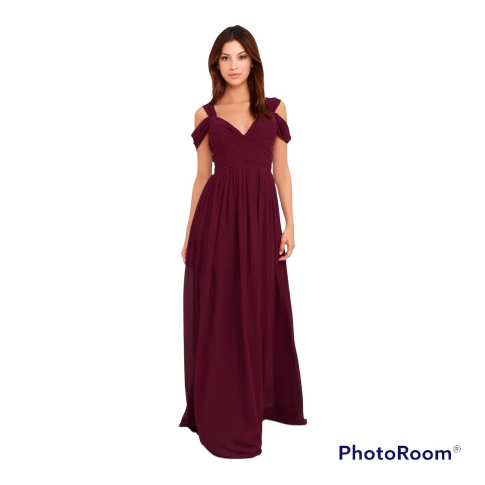 Lulus Make Me Move Burgundy Maxi Dress: Size SMALL